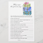 Travel Bridal shower What did the groom say game (Voorkant)