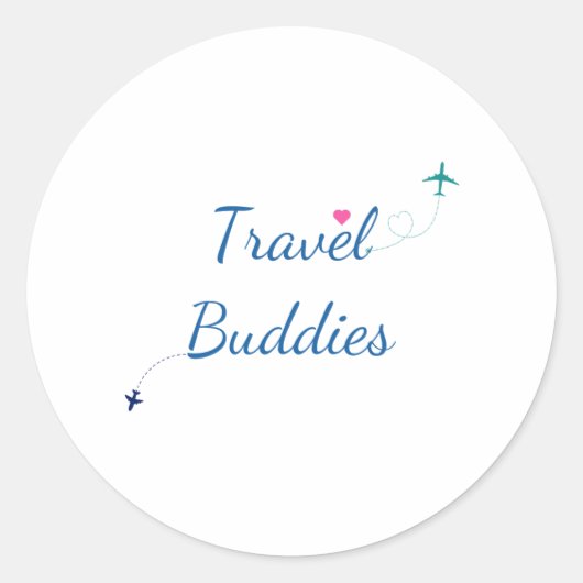 Travel Buddies - Avontuur wacht Ronde Sticker (Voorkant)