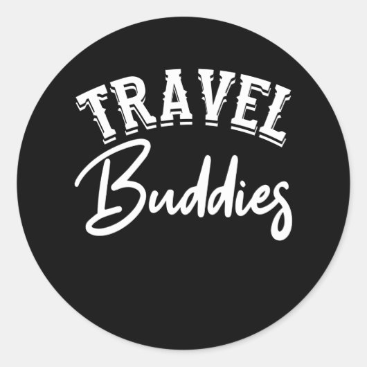 Travel Buddies Funny Group Vacking Matching Ronde Sticker (Voorkant)