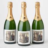 Travel Buddy Cat Sparkling Wijnetiket (Flessen)