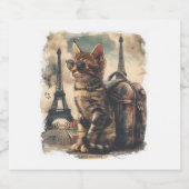 Travel Buddy Cat Sparkling Wijnetiket (Enkel label)