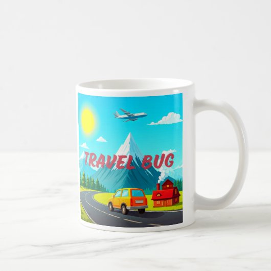 Travel Bug / Ik hou van reizen ! Koffiemok (Rechts)