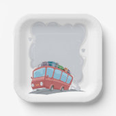 Travel Bus-blaaszoen Papieren Bordje (Voorkant)