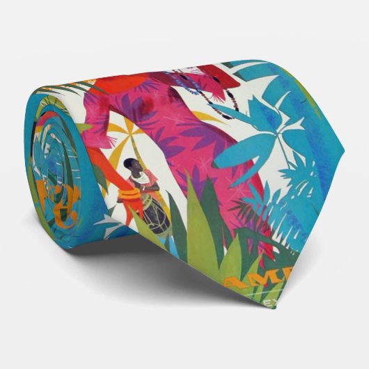 Travel Caraïbisch stijlvol pet kleurrijk Stropdas (Opgerold)