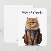 Travel Cat Bon Voyage Kaart (Voorkant / Achterkant)