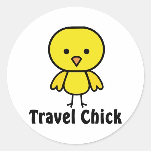Travel Chick Ronde Sticker (Voorkant)