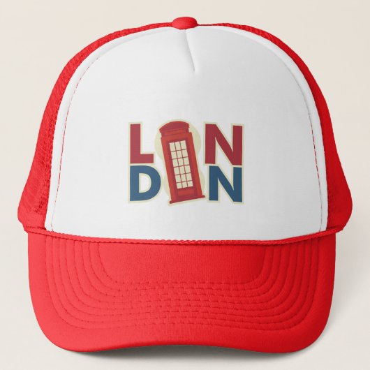 Travel Cities London Blue Red Phone Box Trucker Pet (Voorkant)