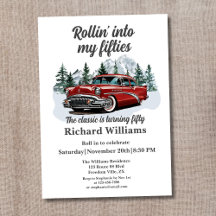 Travel Classic Retro Car Rolling 50e verjaardag