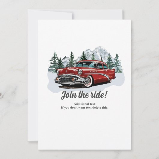 Travel Classic Retro Car Rolling 50e verjaardag Kaart (Achterkant)