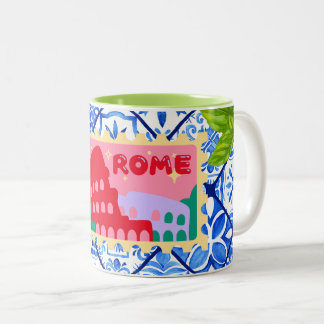 Travel Coffee Mug Rome Italië Tweekleurige Koffiemok