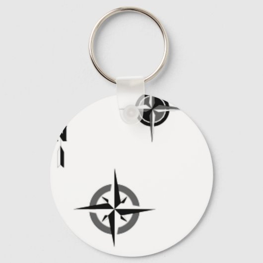 Travel Compass & Map Symbols Sleutelhanger (Voorkant)