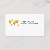 Travel Consultant Gold Map Minimalist Visitekaartje (Voorkant)