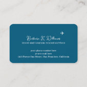 Travel Consultant wereldkaart blauw Visitekaartje (Achterkant)