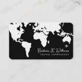 Travel Consultant Worldmap b&w Visitekaartje (Voorkant)