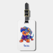 Travel Dog, coloured, cute,  Bagagelabel (Voorkant verticaal)