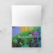 Travel  Flower Art Christmas Card Feestdagen Kaart (Binnen)