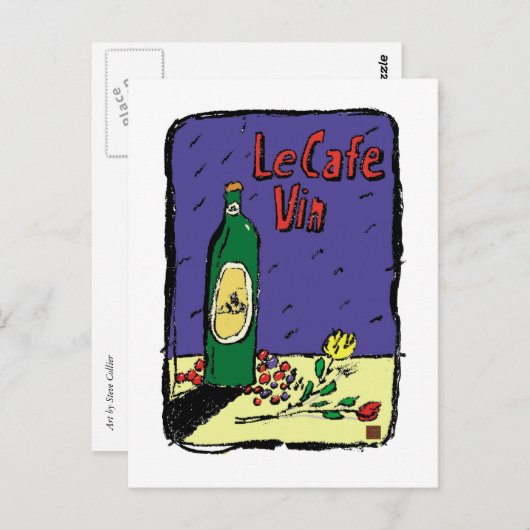 TRAVEL-Frankrijk-LeCafe Vin- Briefkaart (Voorkant / Achterkant)