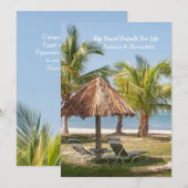 Travel Friends Beach Palm Trees personaliseren Bedankkaart (Voorkant / Achterkant)