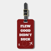 Travel Funny “Flew Good Didn’t Suck” and Airplane Bagagelabel (Voorkant verticaal)