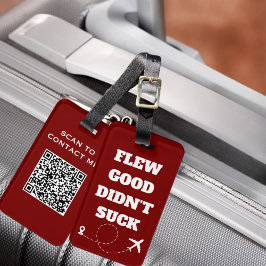 Travel Funny “Flew Good Didn’t Suck” and Airplane Bagagelabel