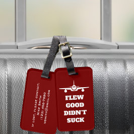 Travel Funny “Flew Good Didn’t Suck” and Airplane Bagagelabel