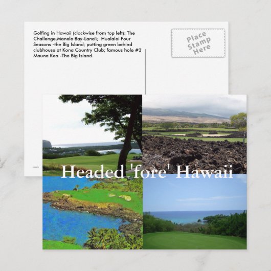 Travel Hawaii Fore Golf Briefkaart (Voorkant / Achterkant)