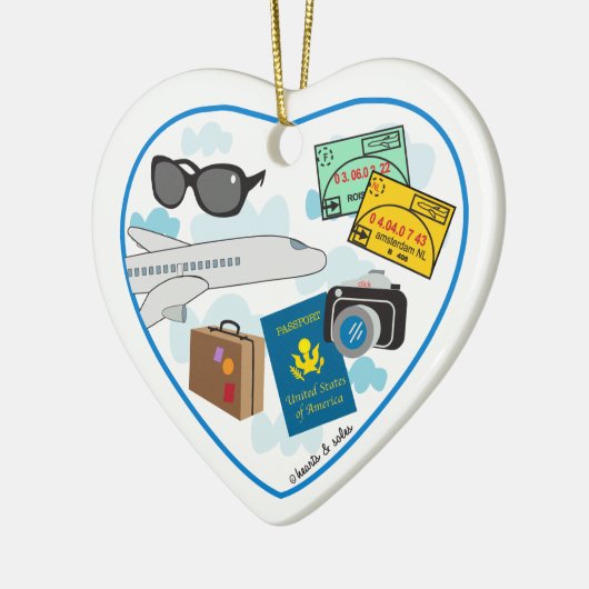 Travel Heart Ornament (Links)