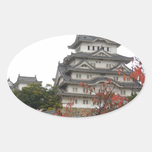 Travel Himeji Castle Ovale Sticker (Voorkant)