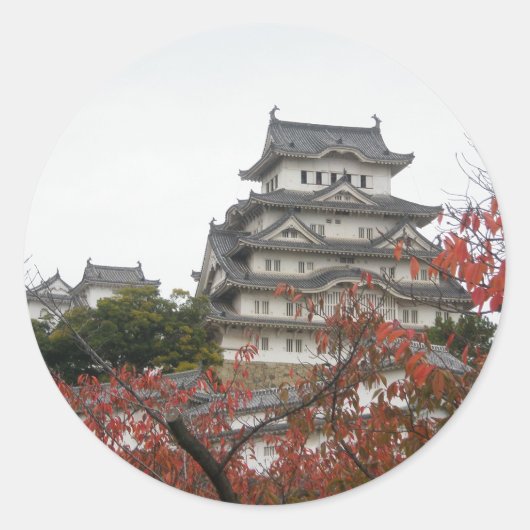 Travel Himeji Castle Ronde Sticker (Voorkant)