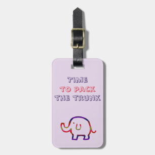 Travel Humor Animal Pun Kleurrijke Olifant Bagagelabel