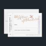 Travel Idea Advice Kaart Weddenschap<br><div class="desc">Copper Bronze of Bronze Sepia Advice Kaarten voor een Vrijgezellenfeest van het Weddenschap van de Bestemming of van het reisthema Gedrukt op mini "instapkaart"vliegtuigkaartjes zodat de gasten in reisadvies en vakantiereisideeën of datumnachtideeën kunnen schrijven - of allebei. Dankzij het flexibele ontwerp kunt u bepalen hoe u het adviesspel van de...</div>