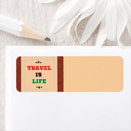 Travel is Life Return-adreslabel Etiket (Insitu)