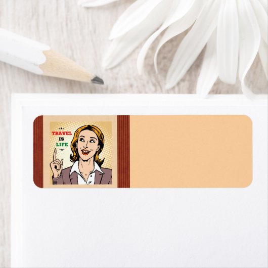 Travel is Life Return-adreslabel Etiket (Insitu)