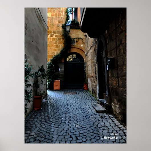 Travel | Italië — Orvieto Street Poster (Voorkant)