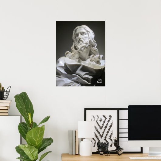 Travel | Italië - Rome, Bernini Jesus sculpture Poster (Thuiskantoor)