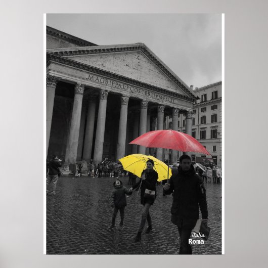 Travel | Italië - Rome, regendag in het Pantheon Poster (Voorkant)