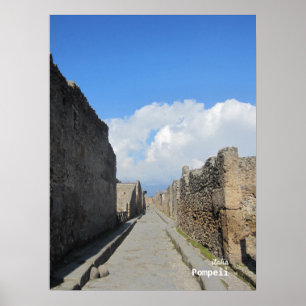 Travel   Italië - straat Pompeii Poster