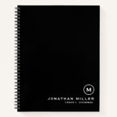 Travel Journal Black White Monogram Notitieboek (Voorkant)