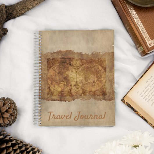Travel Journal  oud kaartenpapier Notitieboek