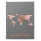 Travel Journal  Roos Gold Map Folie Notitieboek (Voorkant)
