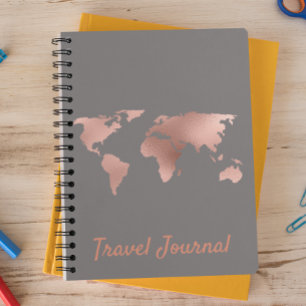 Travel Journal  Roos Gold Map Folie Notitieboek