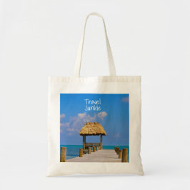 Travel Junkie Tropical Beach Blue Ocean Caribbean Tote Bag