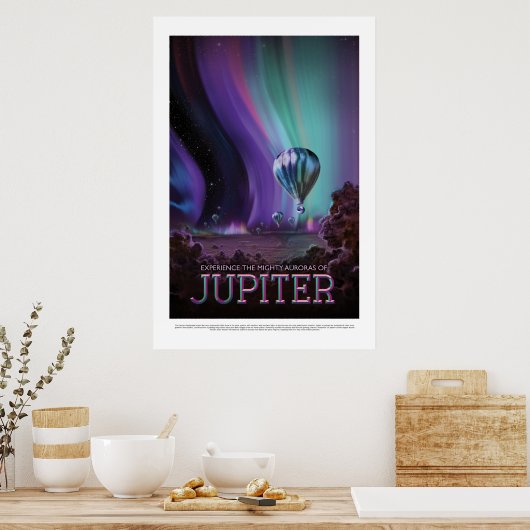 Travel Jupiter Bekijk de Auroras NASA Poster (Keuken)