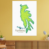 Travel-kaart van de Eysturoy Faroe-eilanden Canvas Afdruk (Insitu (Woonkamer))