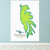 Travel-kaart van de Eysturoy Faroe-eilanden Canvas Afdruk (Insitu (Houten vloer))