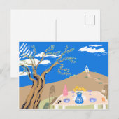 Travel keepsake Greek afternoon olive tree scene Feestdagenkaart (Voorkant / Achterkant)