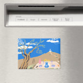 Travel keepsake Greek afternoon olive tree scene Magneet (Insitu (Vaatwasser))