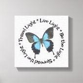 Travel Light Be the Light Live Light Vlinder Canvas Afdruk (Voorkant)