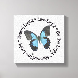 Travel Light Be the Light Live Light Vlinder Canvas Afdruk