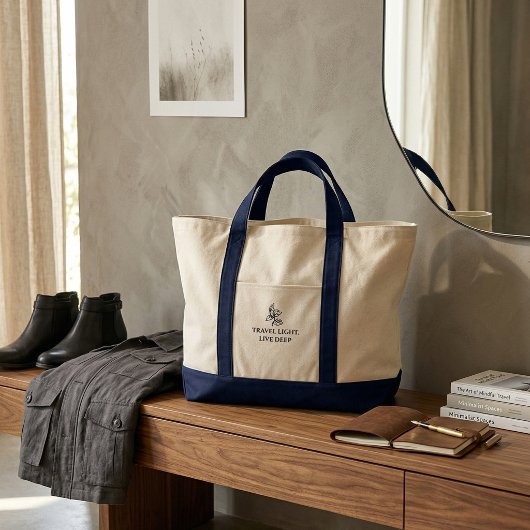 Travel Light Live Deep Minimalist Typography  Tote Bag